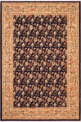 handmade Transitional Kafkaz Blue Beige Hand Knotted RECTANGLE 100% WOOL area rug 6 x 9