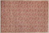 handmade Modern Kafkaz Pink Green Hand Knotted RECTANGLE 100% WOOL area rug 6' x 9'