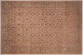 handmade Transitional Qaseem Bond Tan Green Hand Knotted RECTANGLE 100% WOOL area rug 10x14