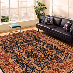 handmade Traditional Kafkaz Blue Rust Hand Knotted RECTANGLE 100% WOOL area rug 9 x 12