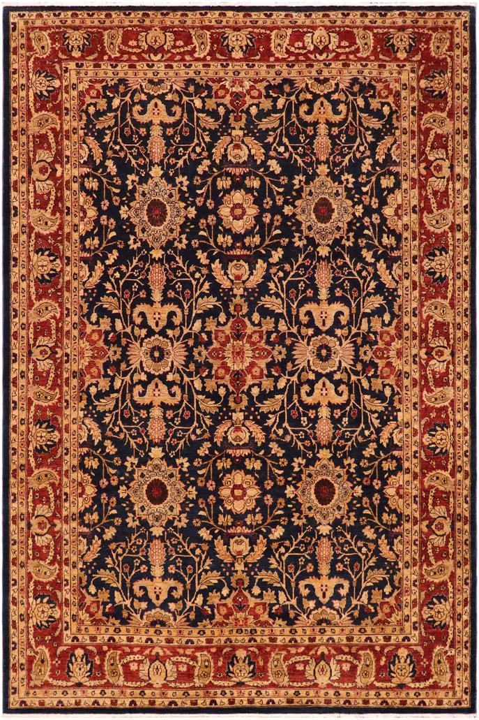 handmade Traditional Kafkaz Blue Rust Hand Knotted RECTANGLE 100% WOOL area rug 9 x 12