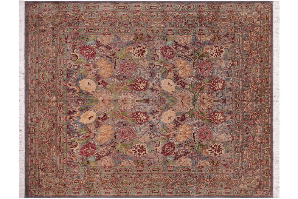 handmade Transitional William Gray Gray Hand Knotted SQUARE 100% WOOL area rug 8x8