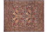 handmade Transitional William Gray Gray Hand Knotted SQUARE 100% WOOL area rug 8x8