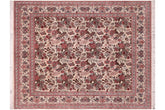handmade Transitional Allover Ivory Ivory Hand Knotted RECTANGLE 100% WOOL area rug 8x9