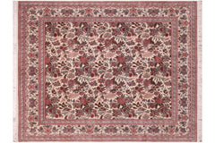 handmade Transitional Allover Ivory Ivory Hand Knotted RECTANGLE 100% WOOL area rug 8x9