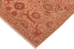 handmade Traditional Tan Red Hand Knotted RECTANGLE 100% WOOL area rug 7' x 10'