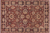 handmade Traditional Lahore Aubergine Blue Hand Knotted RECTANGLE 100% WOOL area rug 6x9