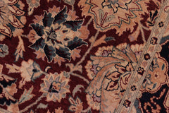 handmade Traditional Lahore Aubergine Blue Hand Knotted RECTANGLE 100% WOOL area rug 6x9