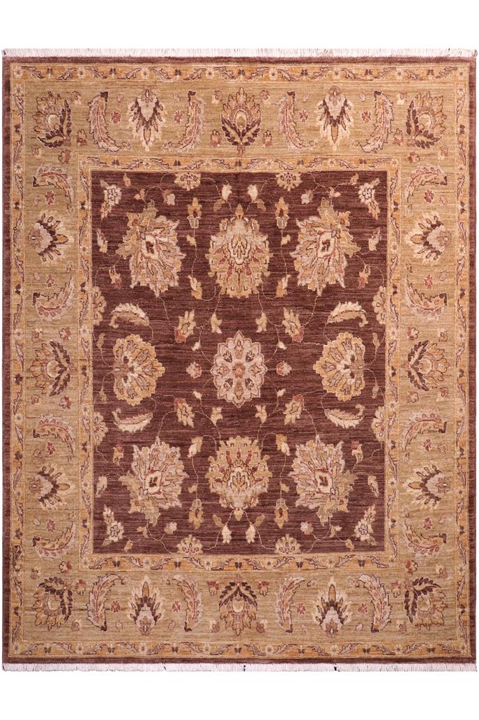 handmade Traditional Kafkaz Brown Lt. Green Hand Knotted SQUARE 100% WOOL area rug 6 x 6