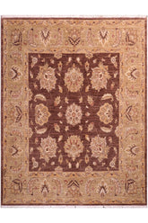 handmade Traditional Kafkaz Brown Lt. Green Hand Knotted SQUARE 100% WOOL area rug 6 x 6