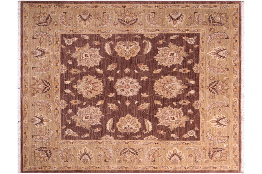 handmade Traditional Kafkaz Brown Lt. Green Hand Knotted SQUARE 100% WOOL area rug 6x6