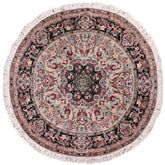 handmade Traditional Anarlaki Lt. Gray Black Hand Knotted ROUND 100% WOOL area rug 6'x6'