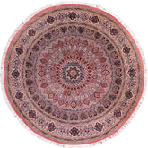 handmade Traditional Bakhtair Pink Beige Hand Knotted ROUND 100% WOOL area rug 10'x10'