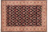 handmade Transitional Abusson Black Ivory Hand Knotted RECTANGLE 100% WOOL area rug 6x9