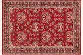 handmade Transitional Gulzar Red Blue Hand Knotted RECTANGLE 100% WOOL area rug 6x9