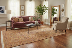 handmade Transitional Taupe Green Hand Knotted RECTANGLE 100% WOOL area rug 6x9