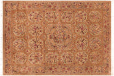 handmade Transitional Taupe Green Hand Knotted RECTANGLE 100% WOOL area rug 6x9