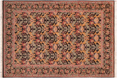 handmade Transitional Hamjolie Black Gold Hand Knotted RECTANGLE 100% WOOL area rug 6x9