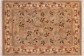 handmade Transitional Chambali Green Beige Hand Knotted RECTANGLE 100% WOOL area rug 6x9