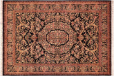 handmade Traditional Tamour Black Gold Hand Knotted RECTANGLE 100% WOOL area rug 6x9