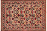handmade Transitional Hamjolie Black Red Hand Knotted RECTANGLE 100% WOOL area rug 6x9