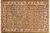 handmade Traditional Design Green Beige Hand Knotted RECTANGLE 100% WOOL area rug 6x9