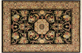 handmade Traditional Anarlaki Black Beige Hand Knotted RECTANGLE 100% WOOL area rug 4x6