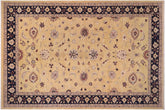 handmade Traditional Kafkaz Gold Blue Hand Knotted RECTANGLE 100% WOOL area rug 12x17