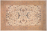 handmade Traditional Kafkaz Ivory Orange Hand Knotted RECTANGLE 100% WOOL area rug 13x17