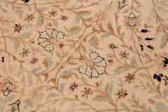 Vintage Persian Tabriz Taunya Taupe/Blue Wool Rug - 9'1'' x 12'1''