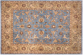 handmade Traditional Kafkaz Lt. Blue Lt. Tan Hand-Woven RECTANGLE 100% WOOL area rug 12x15