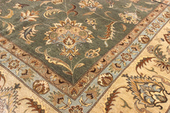 handmade Traditional Design Green Tan Hand Knotted RECTANGLE 100% WOOL area rug 12' x 15'