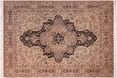 handmade Traditional Chugtai Black Gray Hand Knotted RECTANGLE 100% WOOL area rug 8x10