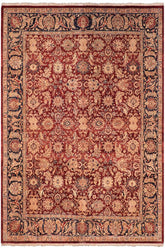 Traditional Agra Sindy Drk. Red Blue Hand Knotted Area rugs 8 x 10
