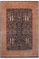 Traditional Kashan Inger Drk. Blue Dark Gold Hand Knotted Area rugs 8 x 10