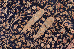 Vintage Persian Kashan Inger Drk. Blue/ Gold Wool Rug - 8'2'' x 10'2''