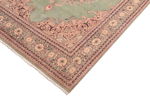 handmade Traditional Lt. Green Lt. Green Hand Knotted RECTANGLE 100% WOOL area rug 8x10