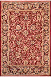 Traditional Anmol Agra Arletta Red Blue Hand Knotted Area rugs 8 x 10
