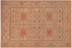 handmade Traditional Kashan Lt. Green Lt. Green Hand Knotted RECTANGLE 100% WOOL area rug 8' x 10'