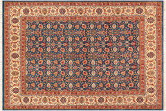 handmade Transitional Design Blue Beige Hand Knotted RECTANGLE 100% WOOL area rug 8' x 10'