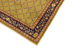 handmade Transitional Design Green Blue Hand Knotted RECTANGLE 100% WOOL area rug 8' x 10'