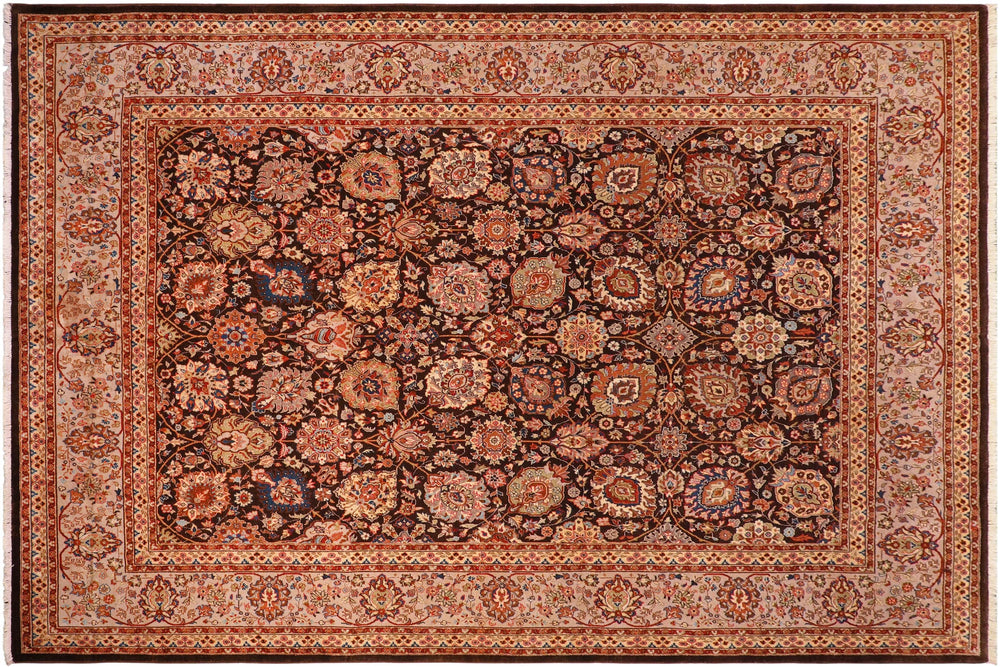handmade Transitional Design Brown Gray Hand Knotted RECTANGLE 100% WOOL area rug 8' x 10'