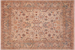 handmade Traditional Veg Dye Lt. Gray Lt. Gray Hand Knotted RECTANGLE 100% WOOL area rug 8' x 10'