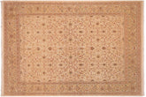 handmade Transitional Taj Ivory Tan Hand Knotted RECTANGLE 100% WOOL area rug 8x10