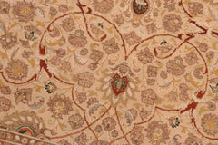 Vintage Persian Taj Kassie Ivory/Tan Wool Rug - 8'0'' x 10'2''