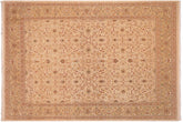 handmade Transitional Taj Ivory Tan Hand Knotted RECTANGLE 100% WOOL area rug 8 x 10