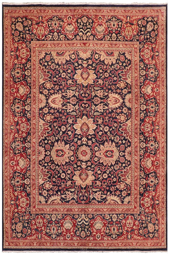 Traditional Sultanabad Earlean Drk. Blue Red Hand Knotted Area rugs 8 x 10