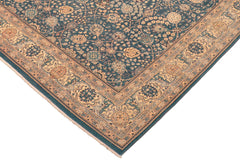 handmade Traditional Blue Beige Hand Knotted RECTANGLE 100% WOOL area rug 8' x 10'