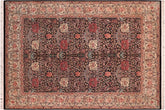handmade Transitional Hashmi Black Beige Hand Knotted RECTANGLE 100% WOOL area rug 8x10