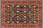 handmade Transitional Kafkaz Blue Red Hand Knotted RECTANGLE 100% WOOL area rug 9' x 12'